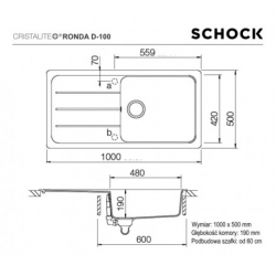 Zlewozmywak Schock FORMHAUS D-100L Nero Cristalite